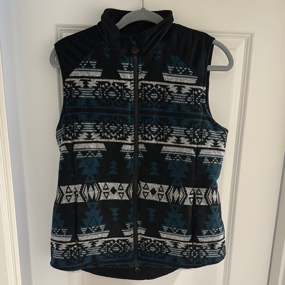 Tribal Patterned Zip-Up Vest